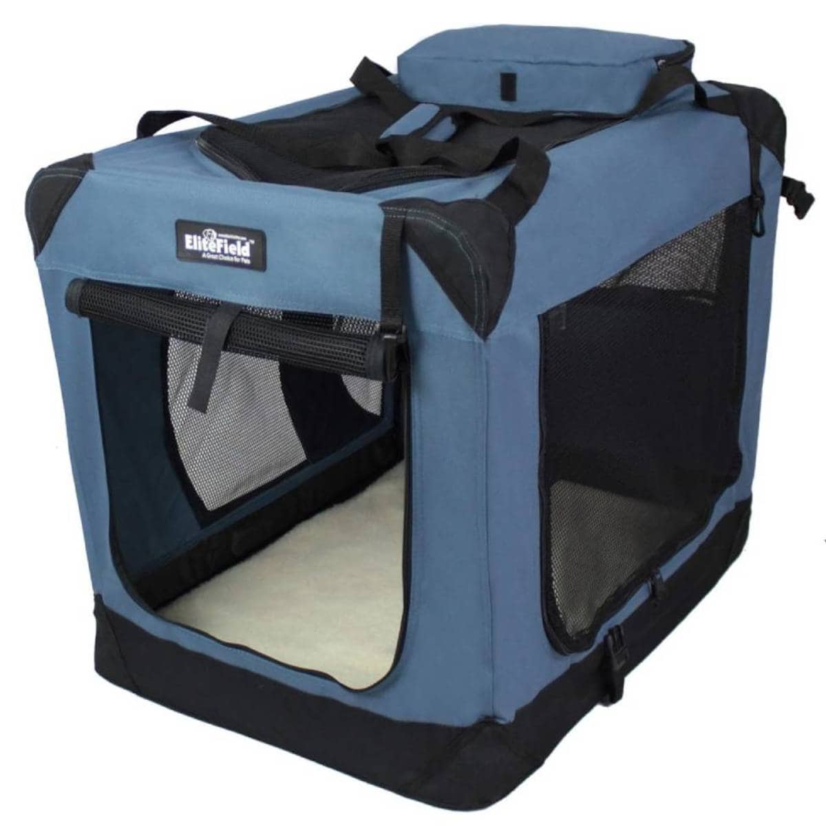EliteField Folding Soft Dog Crate Blue