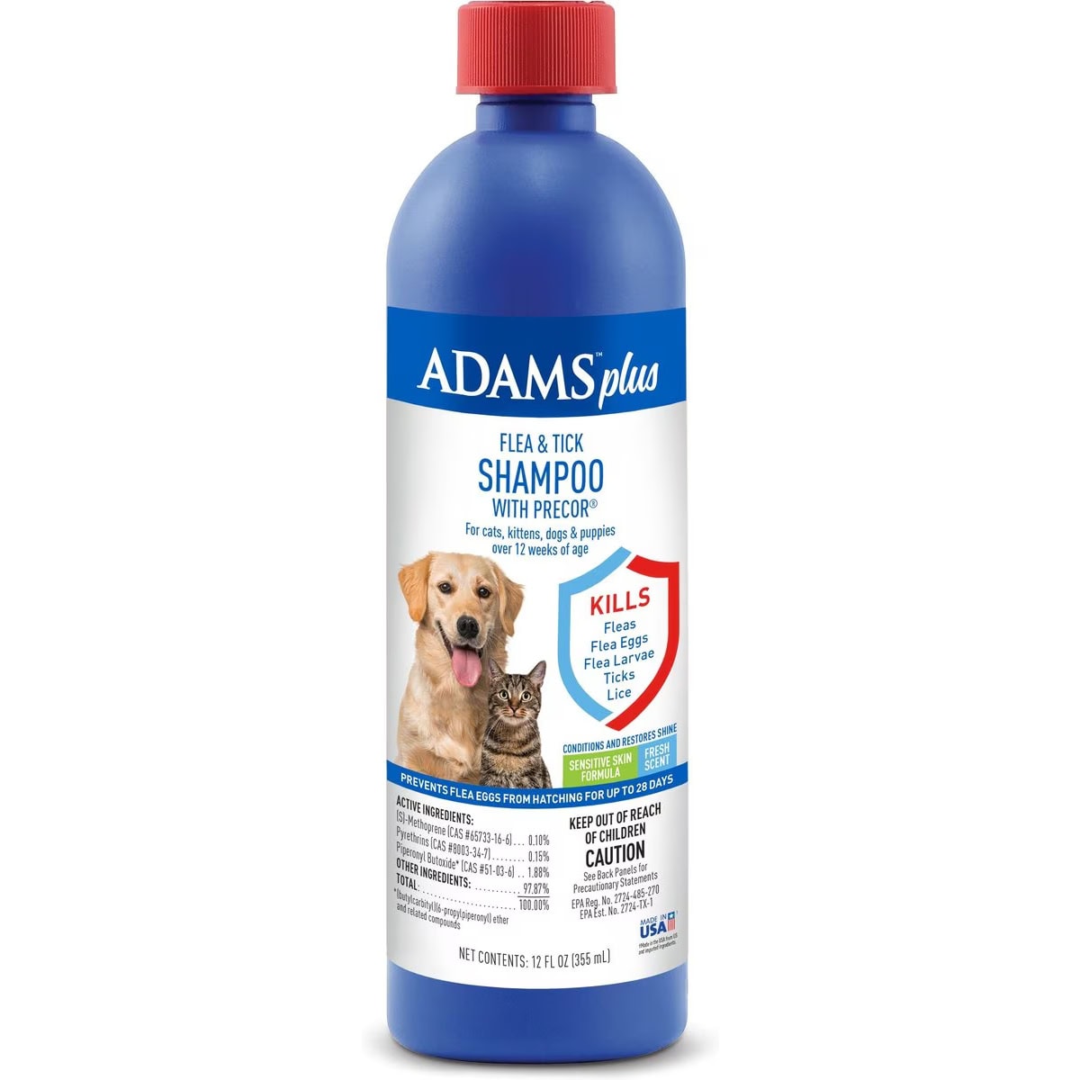 Adams Plus Flea & Tick Shampoo with Precor New