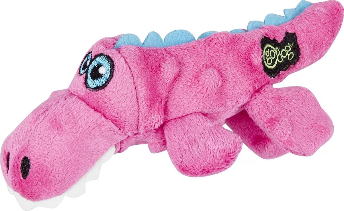 GoDog Just for Me Chew Guard Gators Squeaky Plush Dog Toy