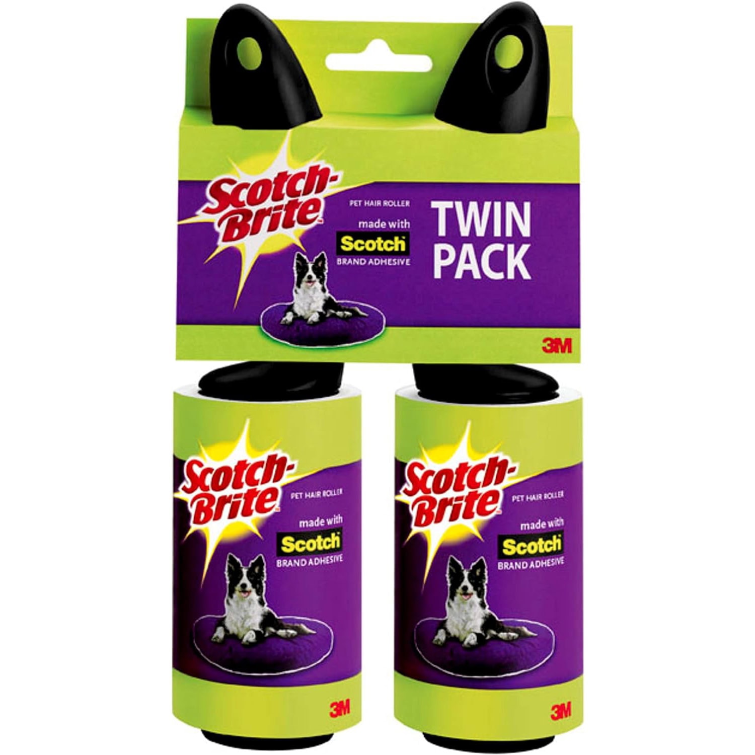 Scotch-Brite Pet Hair & Lint Roller, Twin Pack, Works Great On Pet Hair, 2 Rollers New