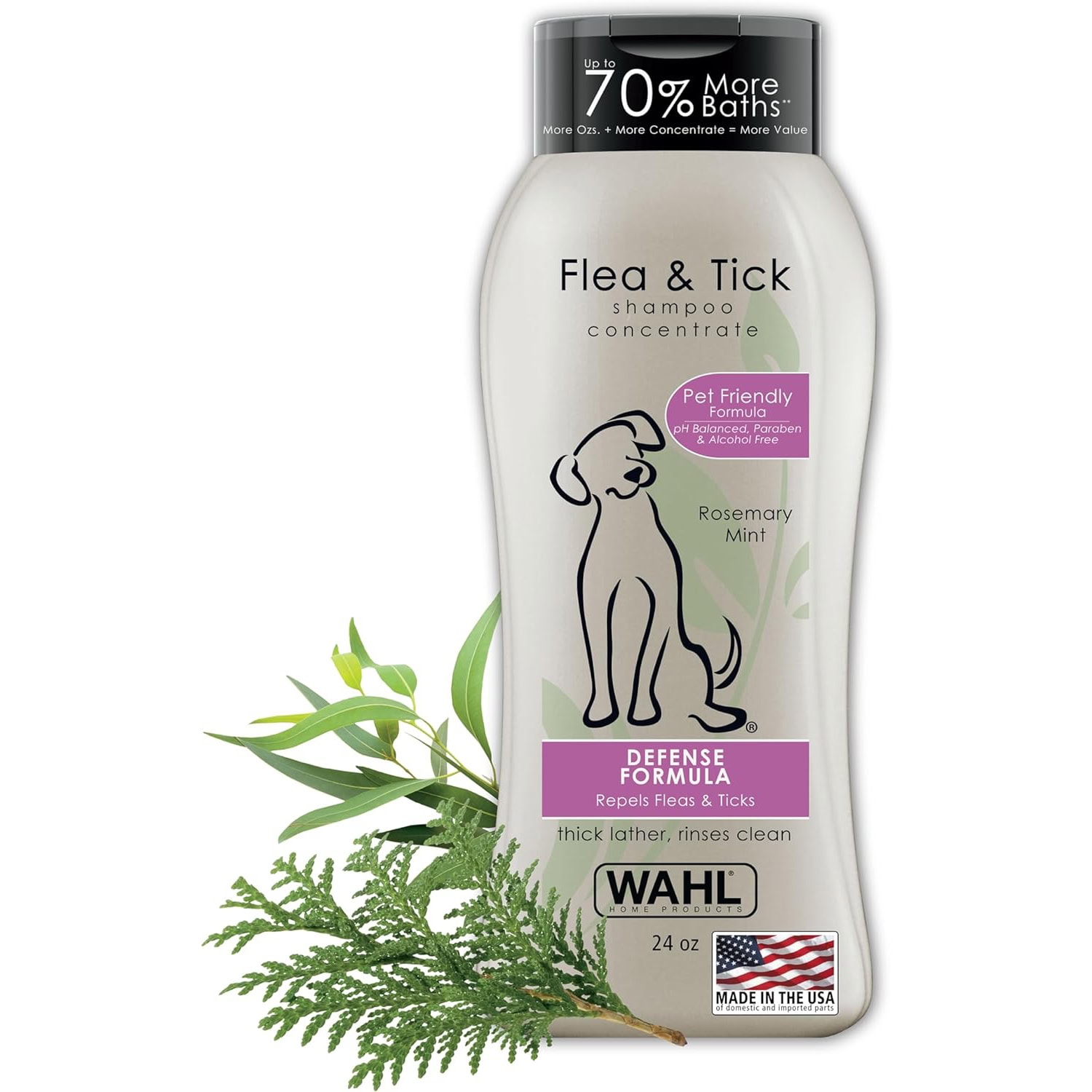 Wahl USA Flea & Tick Repelling Dog Shampoo for Pets New