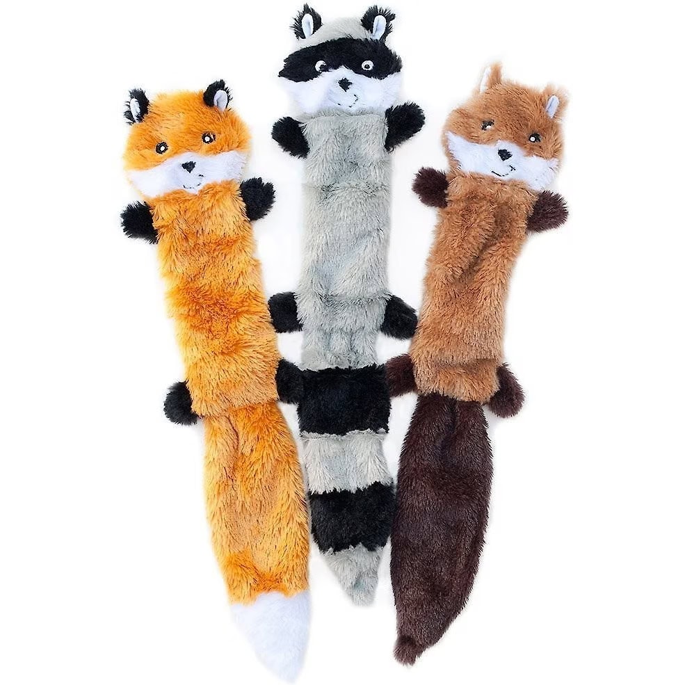 ZippyPaws Skinny Peltz No Stuffing Squeaky Plush Dog Toys