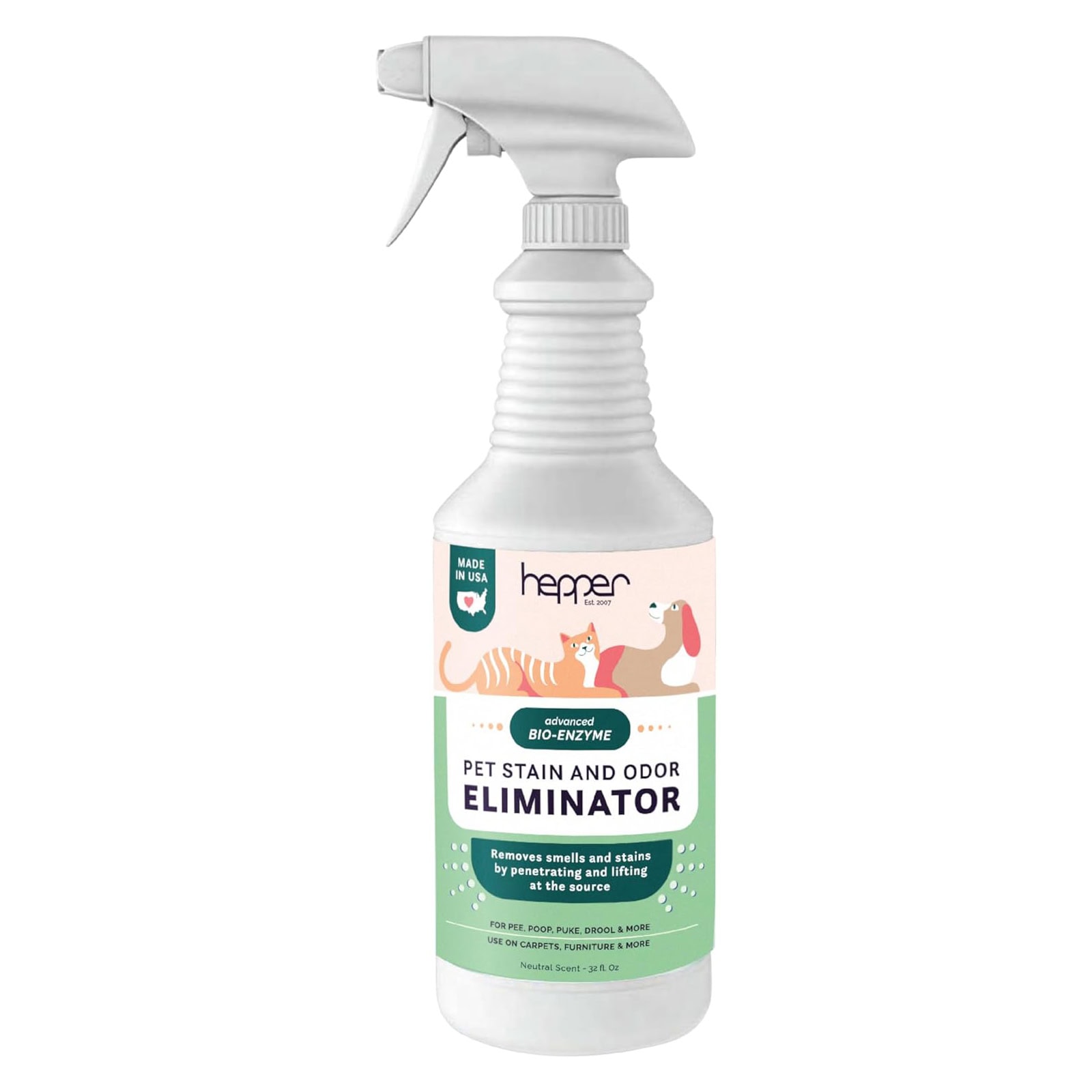 Hepper Advanced Bio-Enzyme Pet Stain & Odor Eliminator Spray