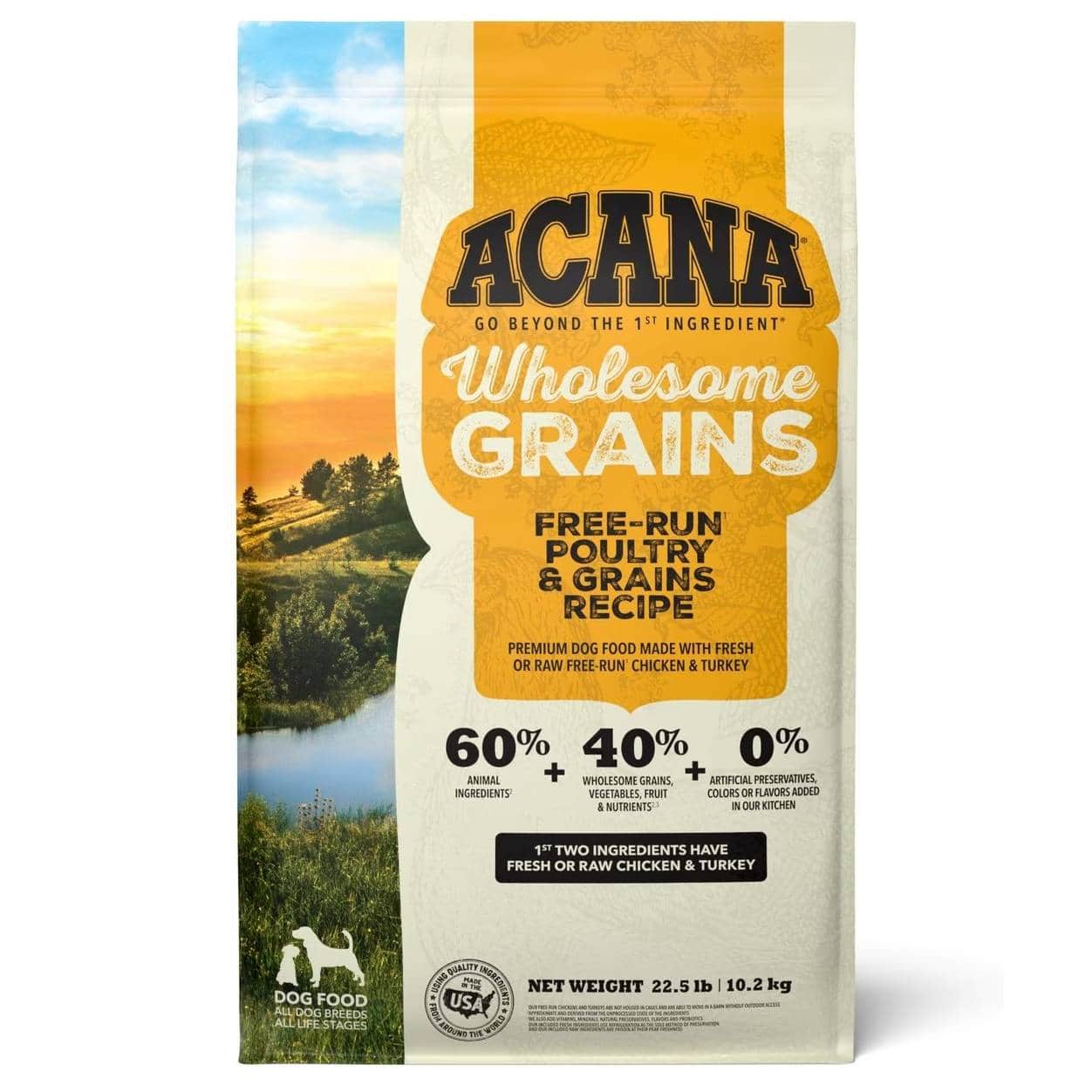 ACANA Free-Run Poultry Recipe + Wholesome Grains Gluten-Free Dry Dog F