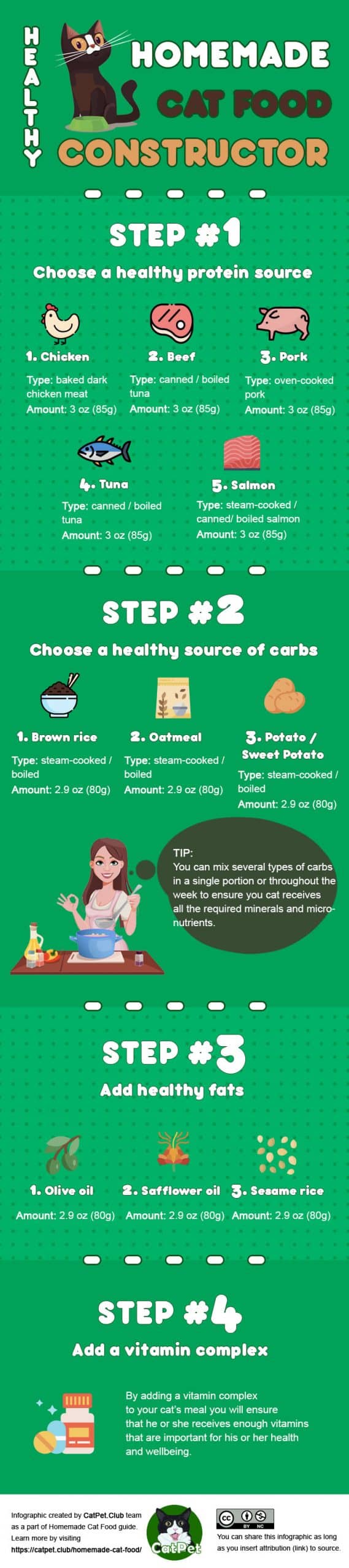How to make cat food infographic