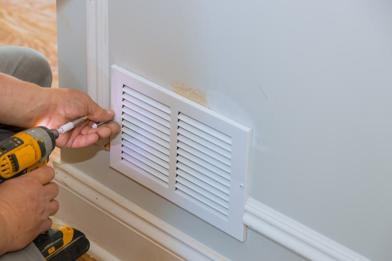installing mounting skin covered by metalic ventilation cover