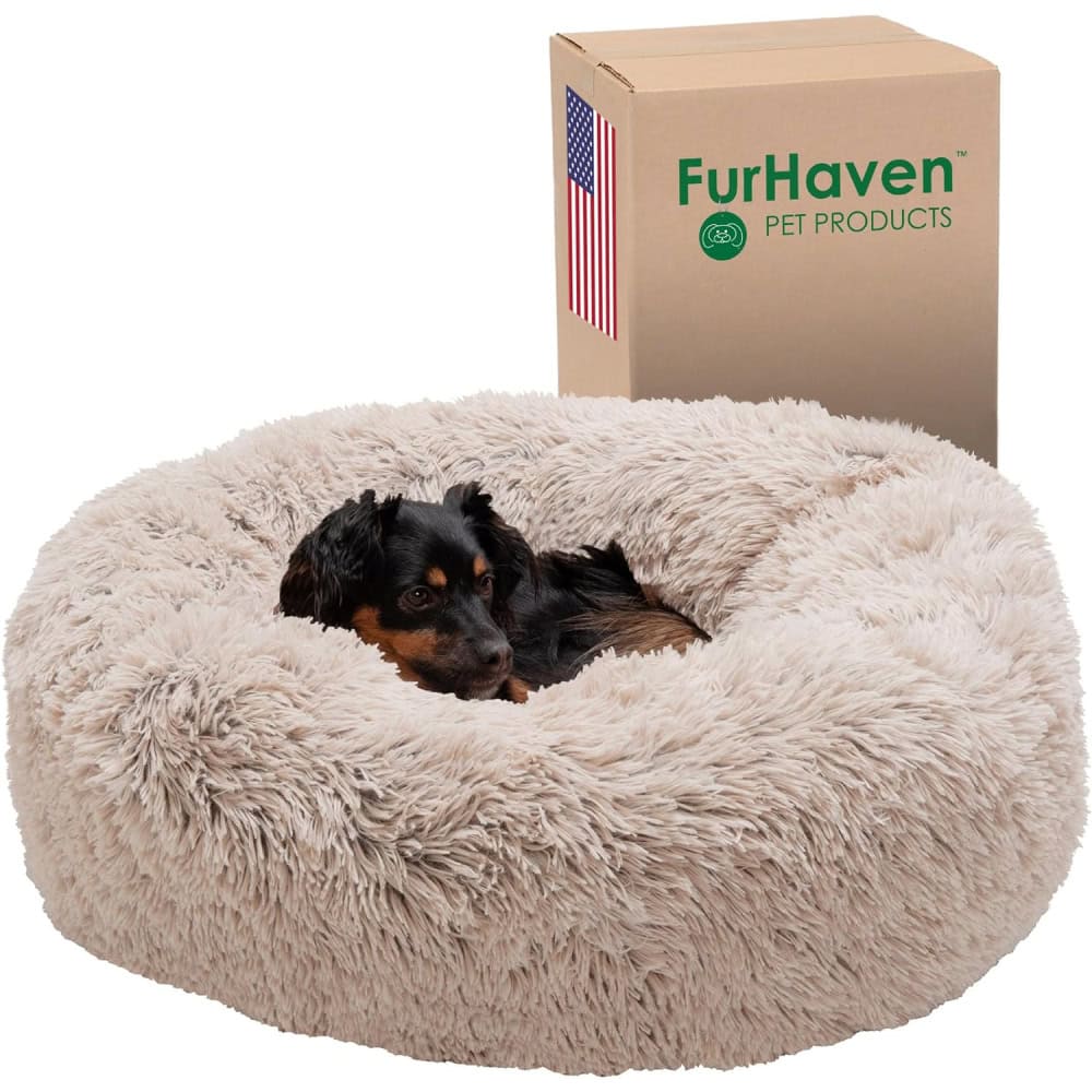 FurHaven Calming Cuddler Bolster Dog Bed
