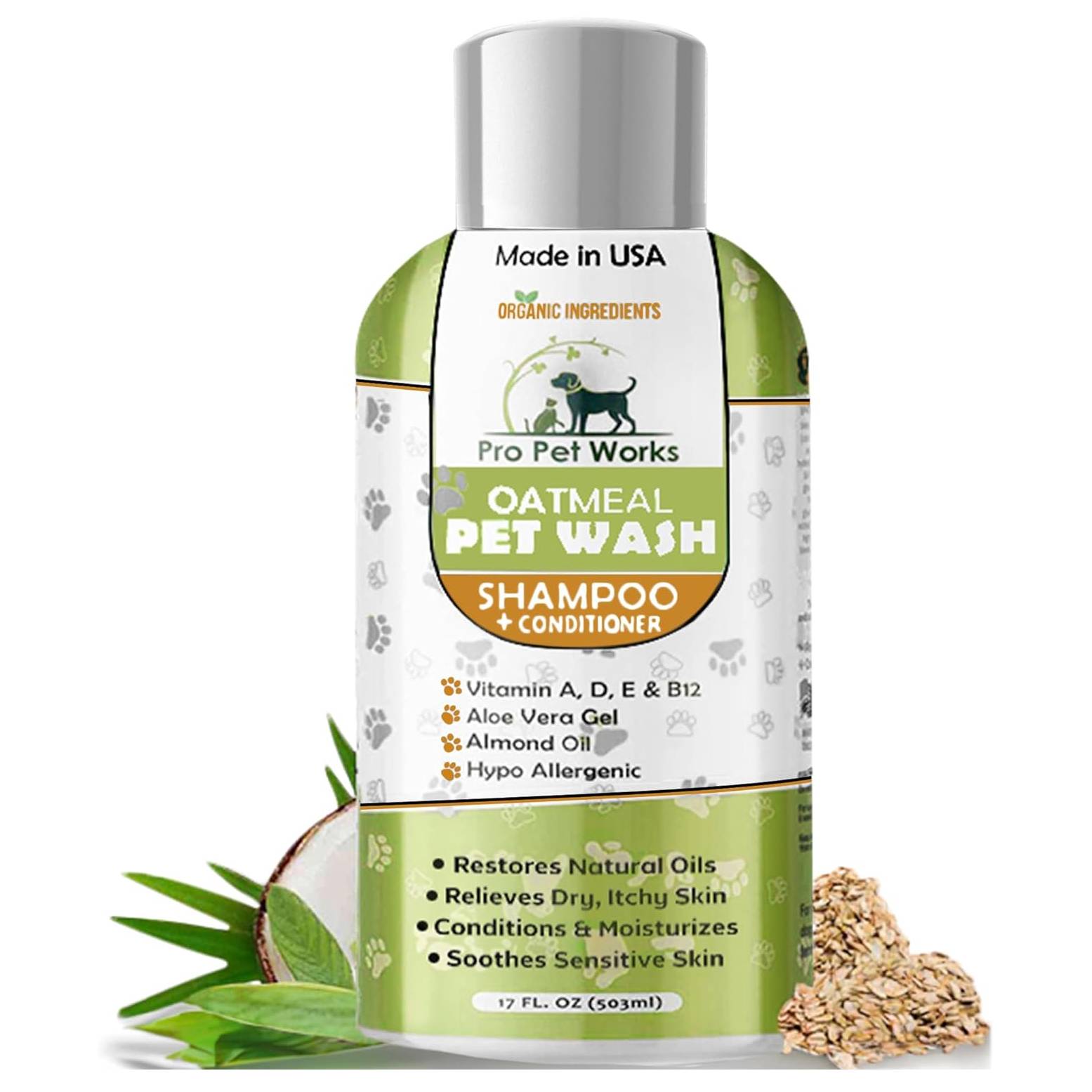 Pro Pet Wash Organic 5-in-1 Oatmeal Shampoo + Conditioner