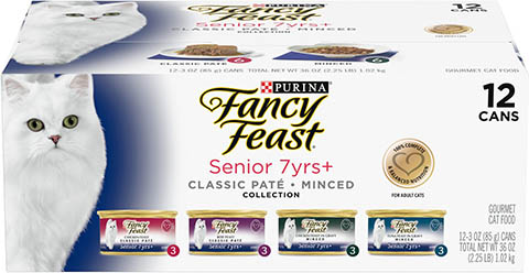 Fancy Feast Senior 7+ Chicken, Beef & Tuna Feasts Variety Pack Canned Cat Food,