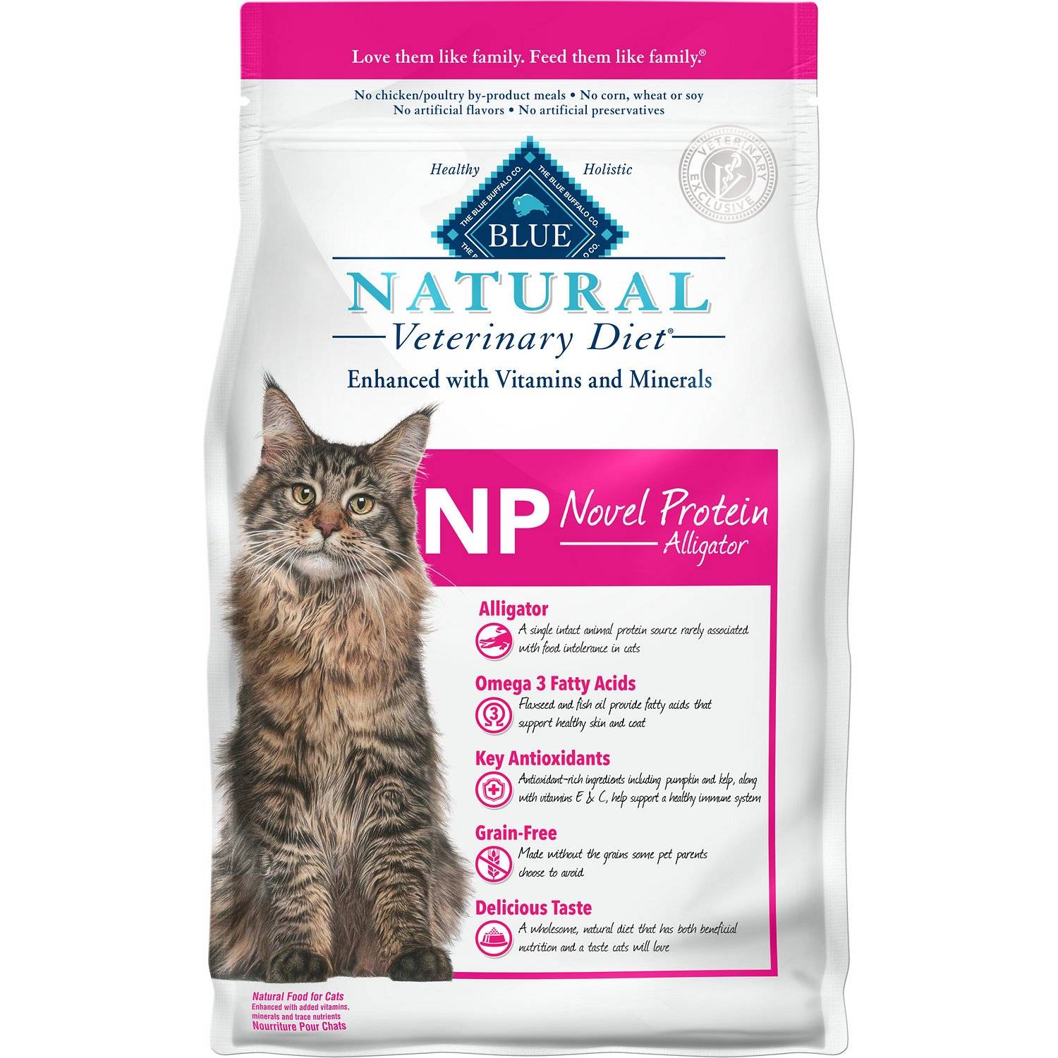 Blue Buffalo Natural Veterinary Diet NP Novel Protein Alligator Grain-Free Dry Cat Food (1)