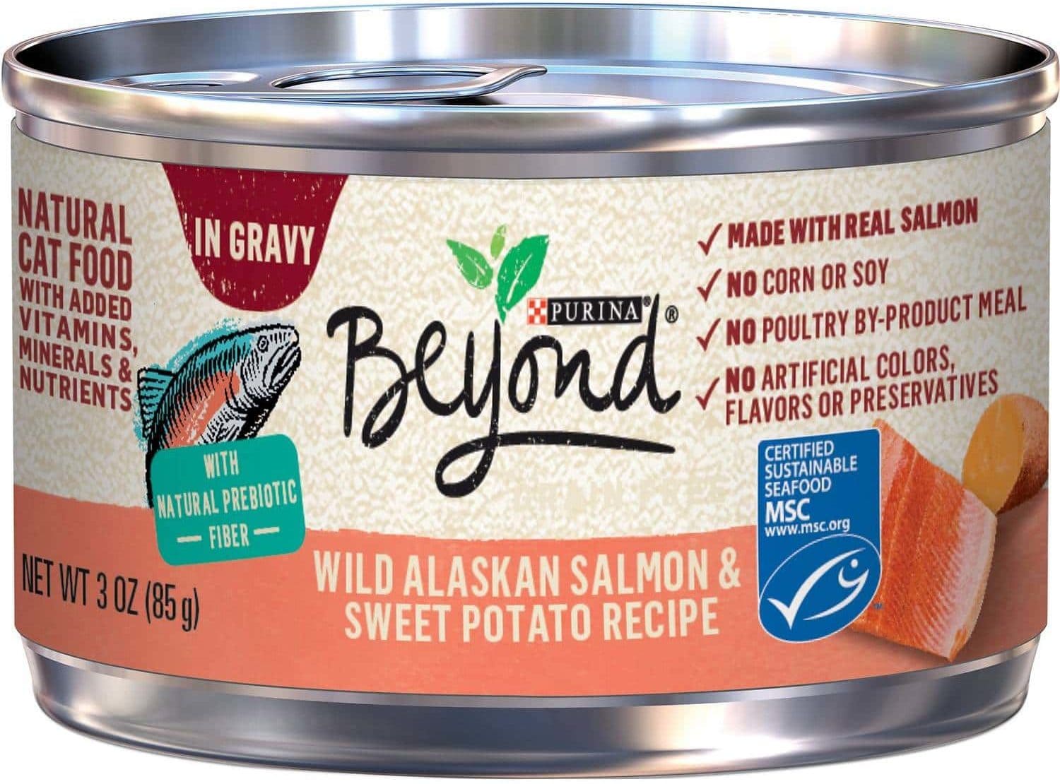 Purina Beyond Grain-Free Salmon & Sweet Potato Recipe in Gravy Canned Cat Food (1)