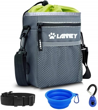 Durable Suitable for Small and Large Dogs 3 Ways to Wear Dog Training Pouch Bag with Waist Shoulder Strap Convenient Dog Training Accessory VVEIFO Dog Treat Pouch 