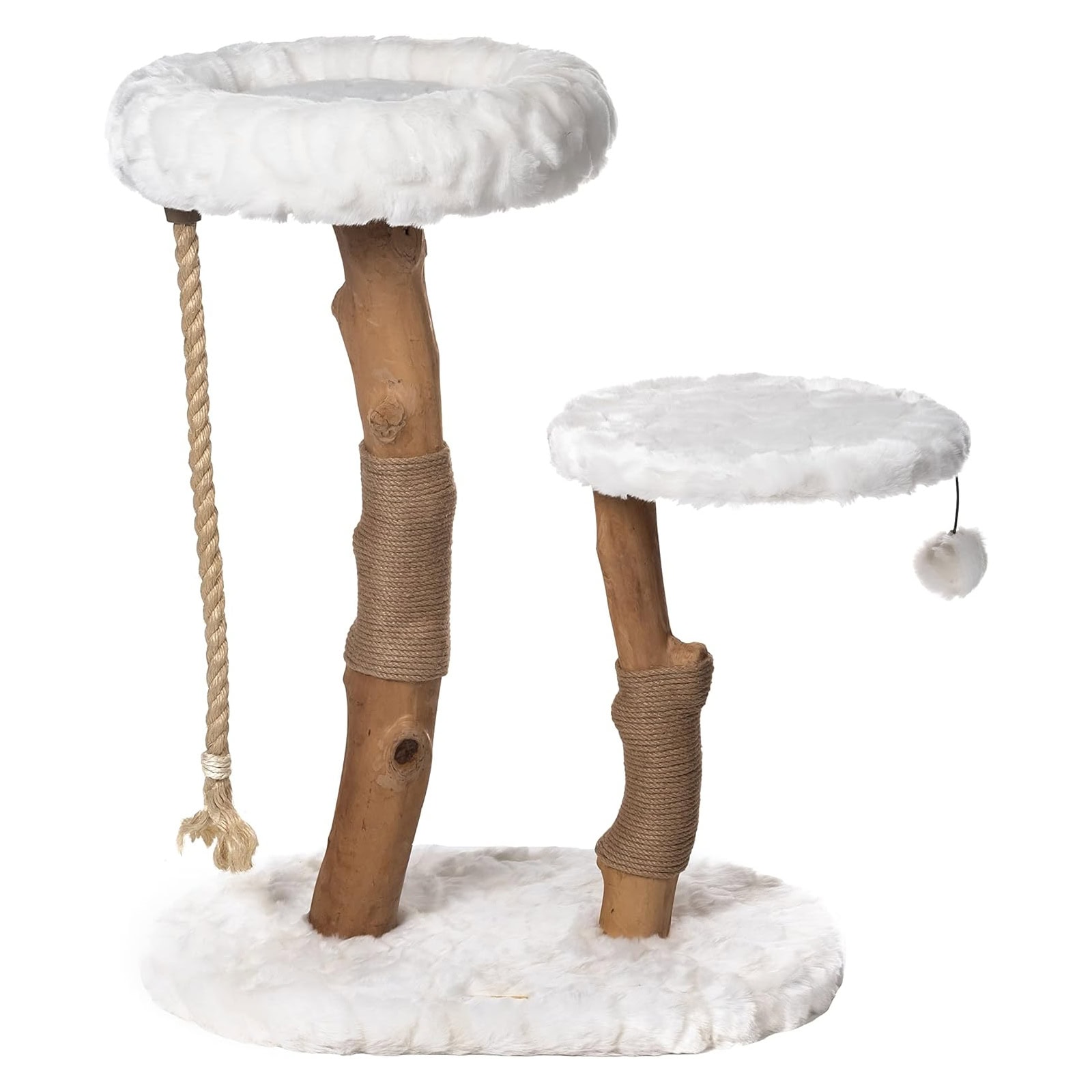 MAU Modern Cat Tree Tower, Natural Branch Cat Condo
