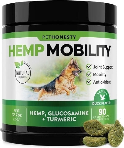 PetHonesty Hemp Mobility Snacks Hip + Joint Support Soft Chews Dog Supplement