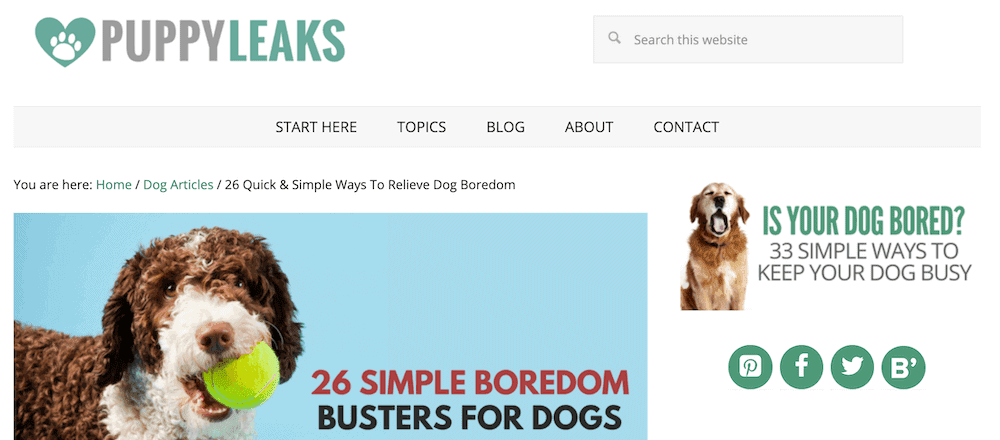 Puppy Leaks dog blog