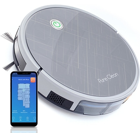 Pure Clean Smart Robot Cleaning Vacuum With Remote Control