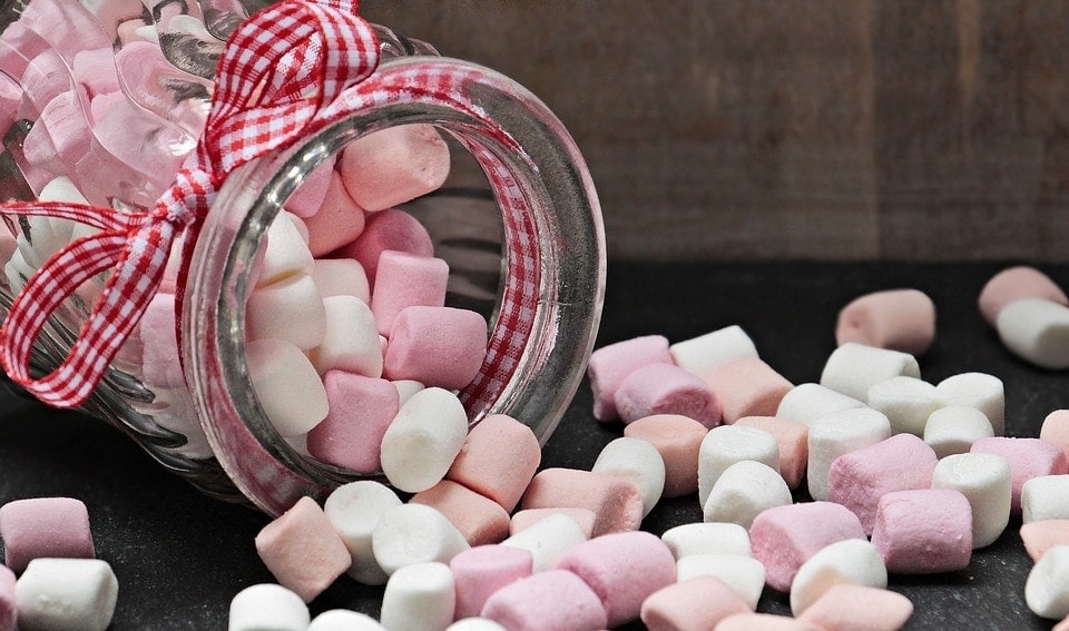 a jar of marshmallows