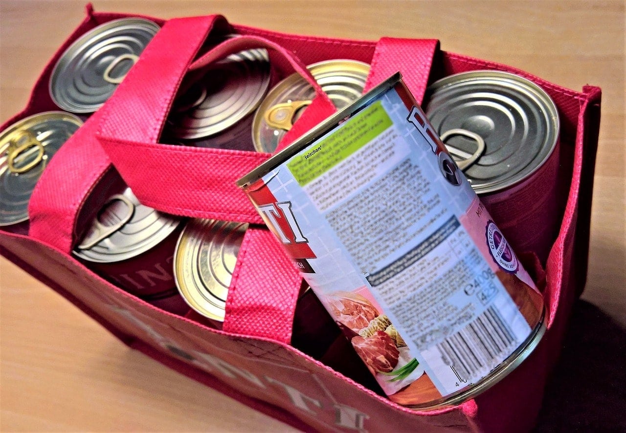 cans of wet dog food