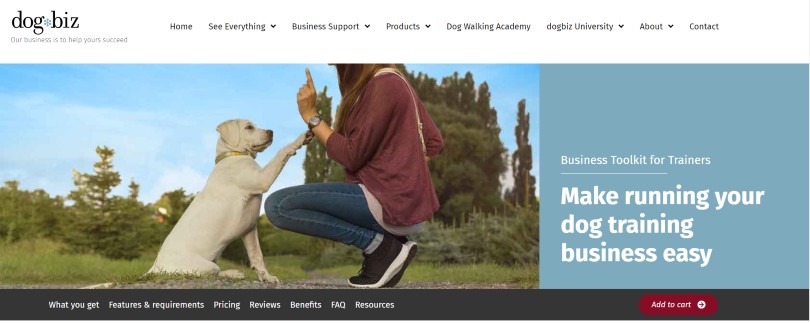 dog biz homepage