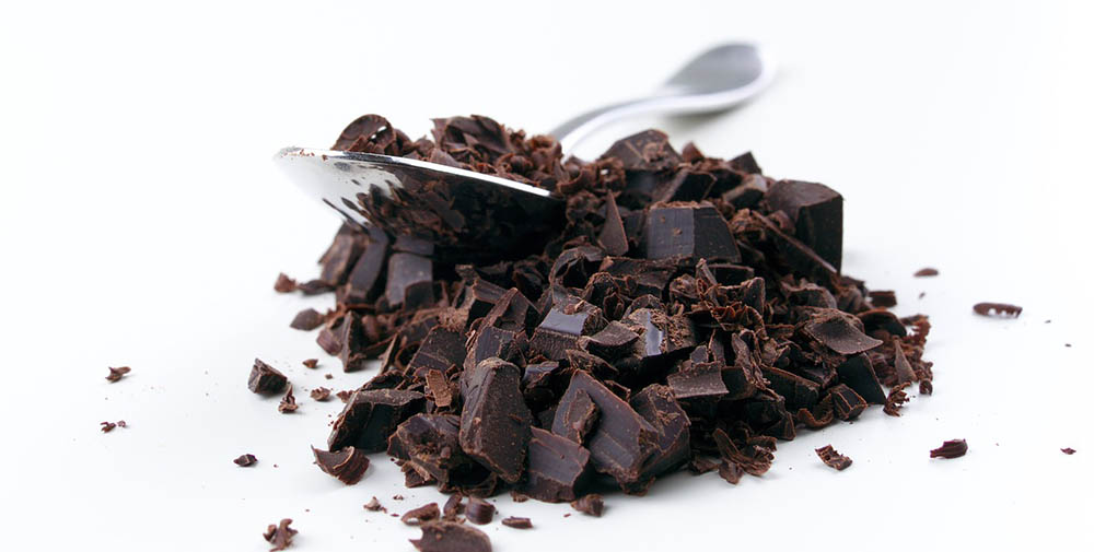 spoon and chopped chocolate