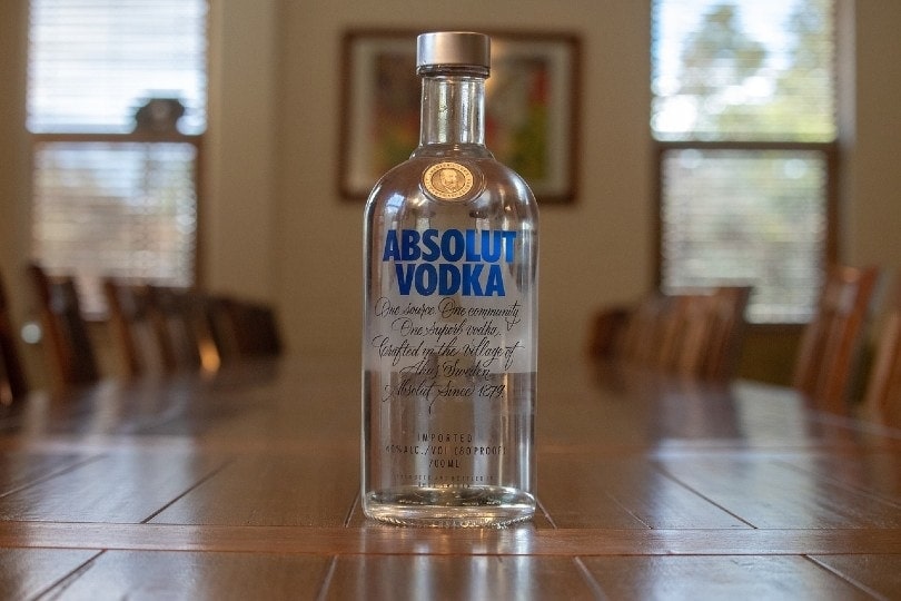 vodka on table