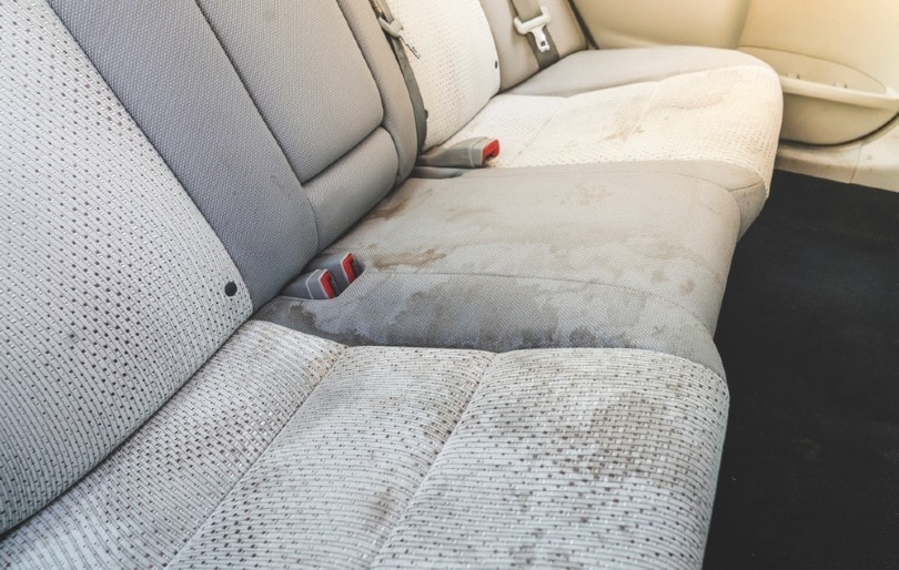 wet stains on car seat