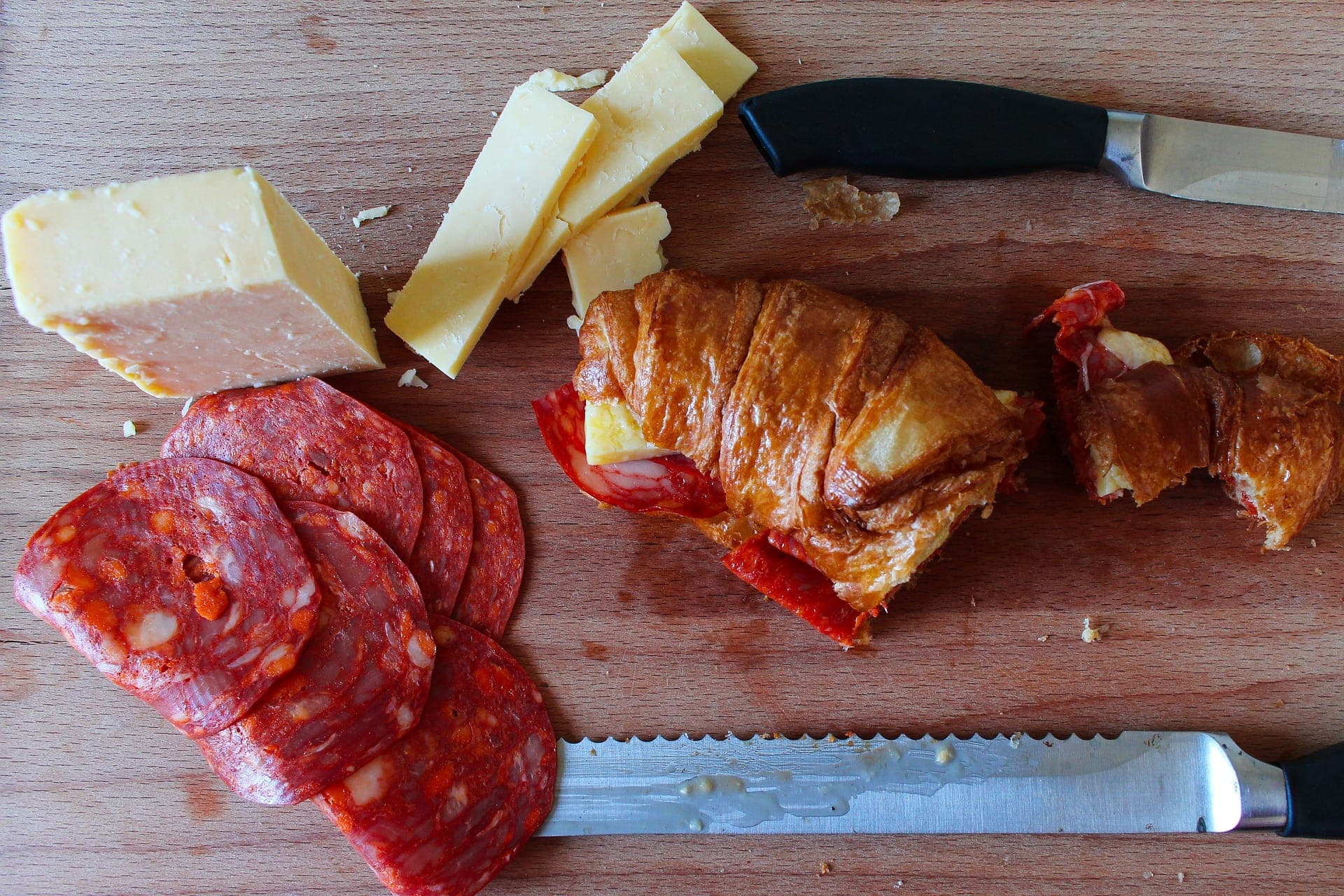 Chorizo, Bread and Cheese