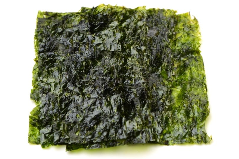 Nori paper laid on white background