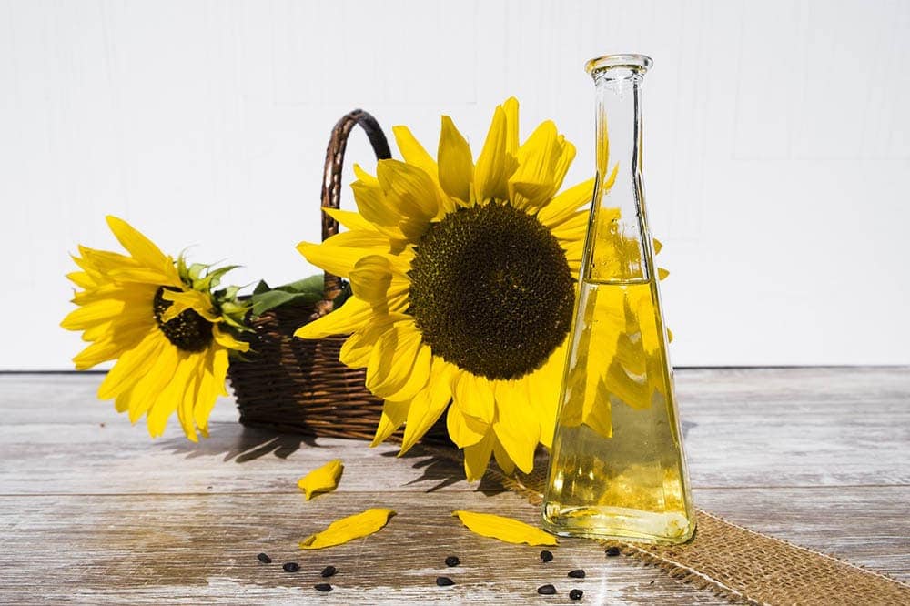 sunflower oil in a bottle