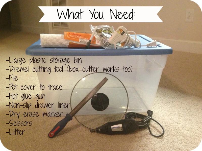 Mess free litter box outlet