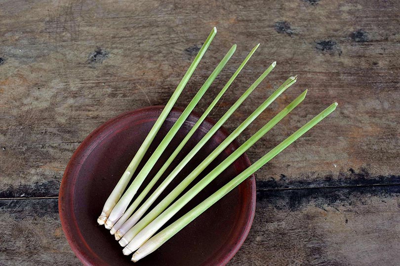 lemongrass on a wooden plate