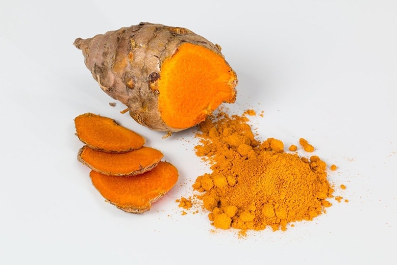 turmeric in white background