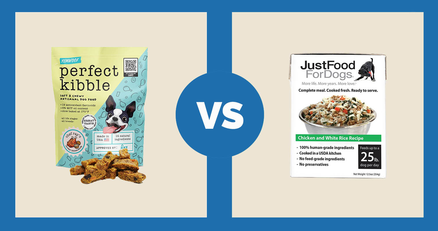 Yumwoof Air Dried Dog Food Fresh Chicken Recipe vs Just Food For Dogs PantryFresh Chicken & White Rice