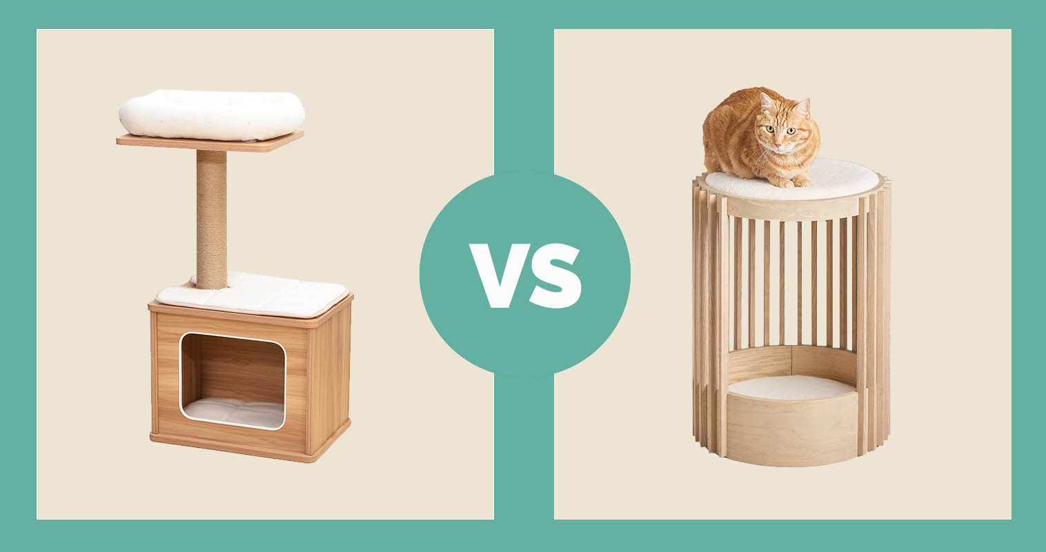 Catry 29.7-in Modern Jute Cat Tree & Condo vs Tuft + Paw Grove