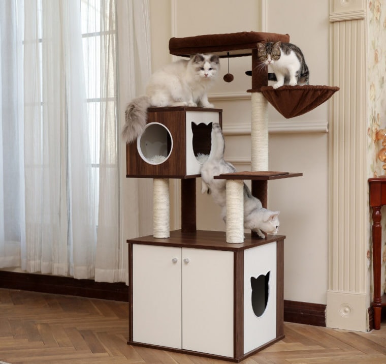 Cat Tree With Litter Box (With Free Shipping) Hepper Modern Cat Furniture