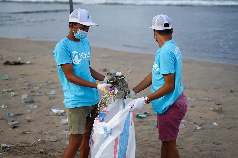 OCG volunteers doing coastal cleanup
