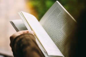 person reading a book