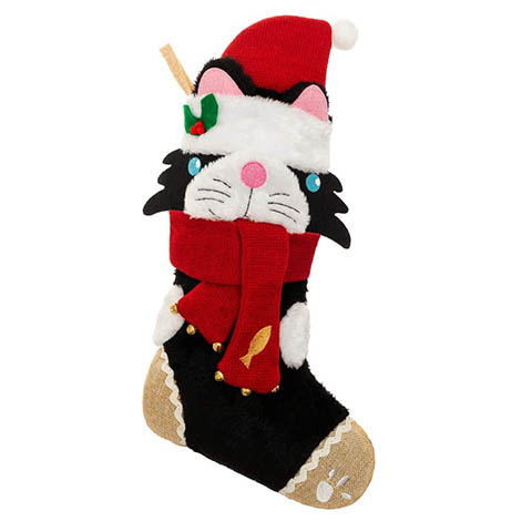 Cartoon Cat Christmas Stocking