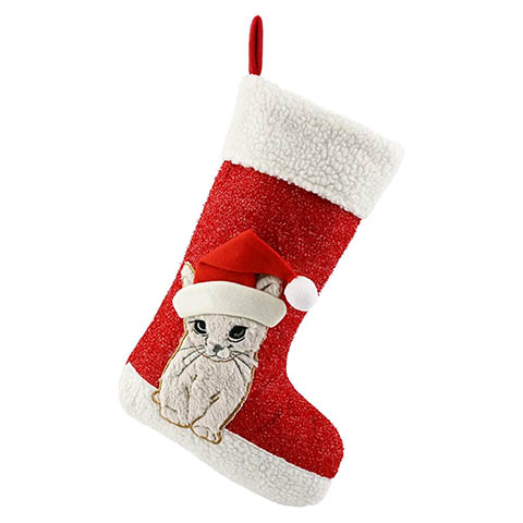 Cute Cat Christmas Boot Stocking