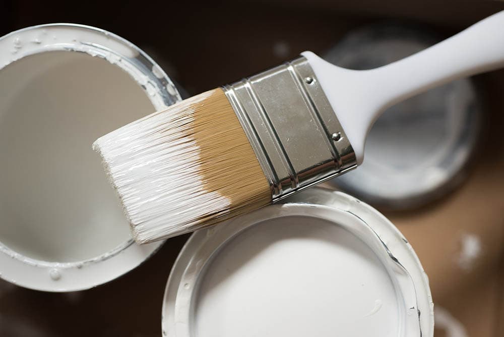 paintbrush with white paint