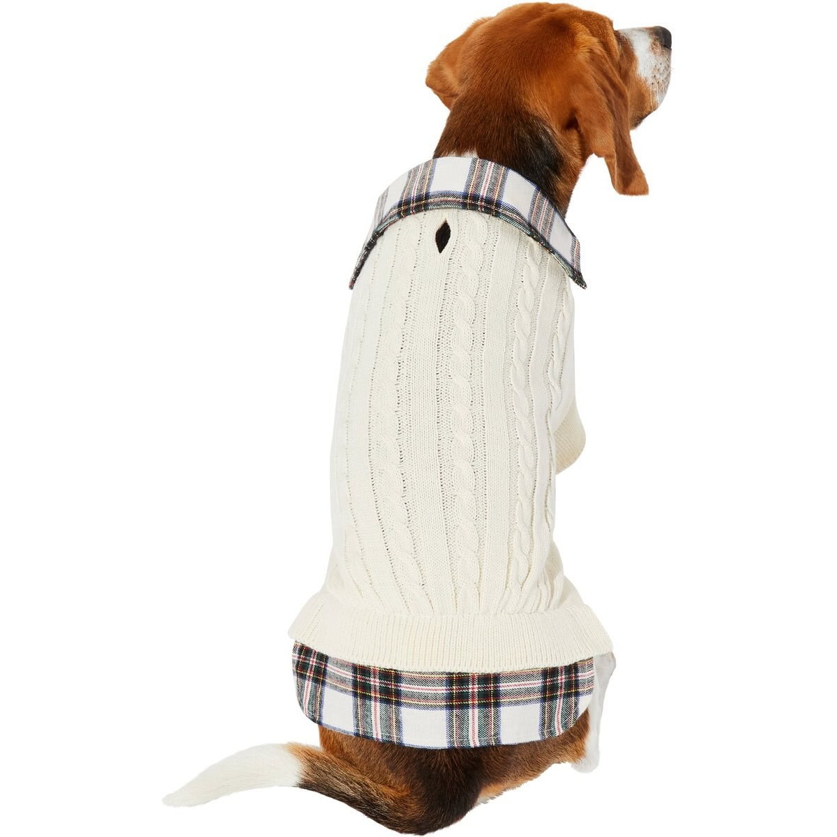 Frisco Cream Cable Knit Dog Sweater new