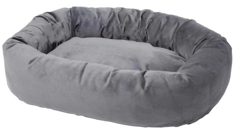 frisco velvet round bolster dog bed