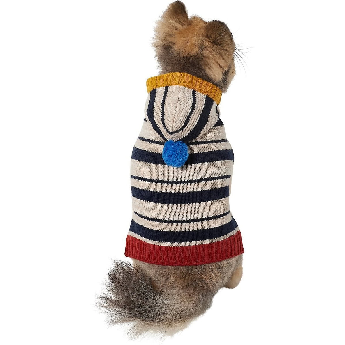 Wagatude Multi-Colored Striped Hood Dog Sweater new