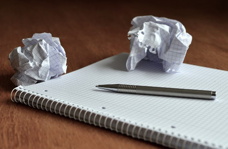 crumpled paper balls