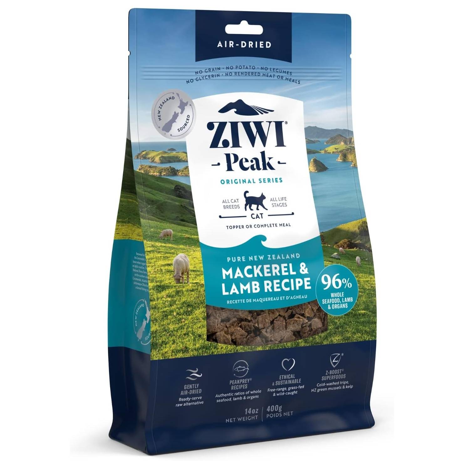 ZiwiPeak Air-Dried Mackerel & Lamb Recipe Cat Food