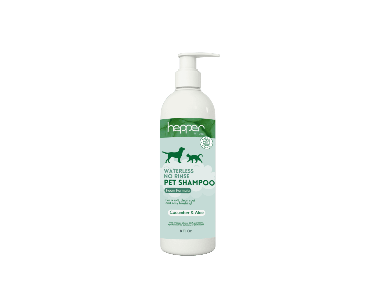 Waterless No Rinse Pet Shampoo (Aloe and Cucumber Scent) Hepper