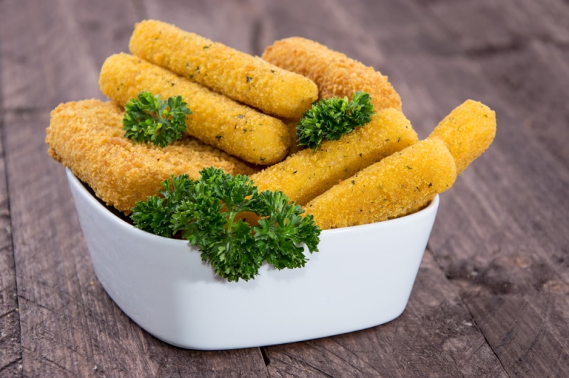 mozzarella stick in bowl