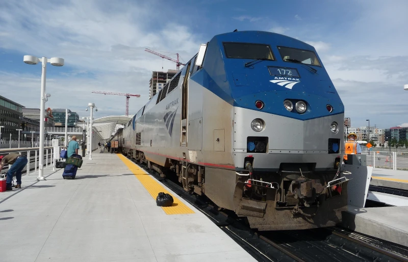 amtrak train at a station