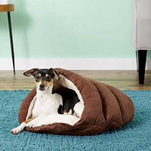 dog inside Ethical Pet Sleep Zone Cuddle Cave Cat & Dog Bed