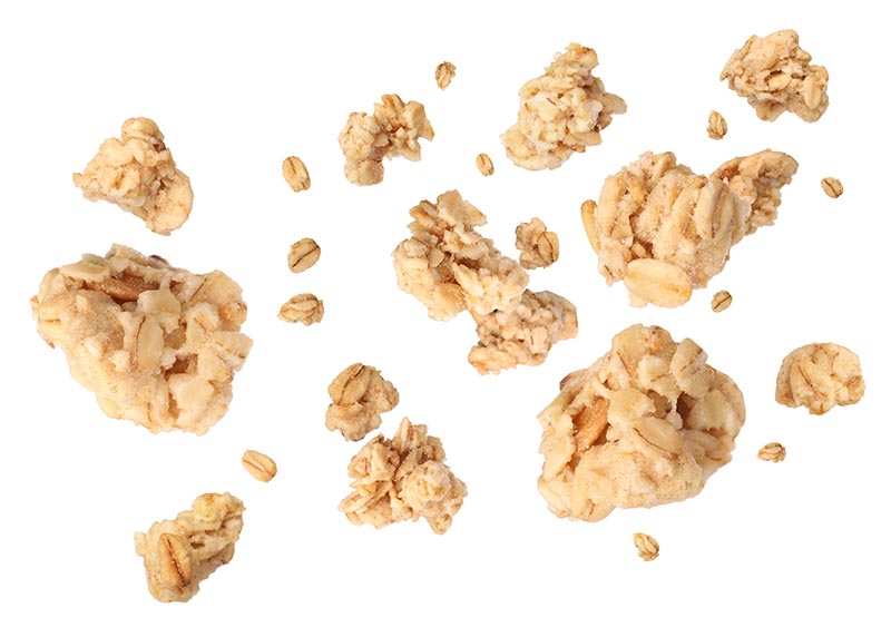 granola trên nền trắng